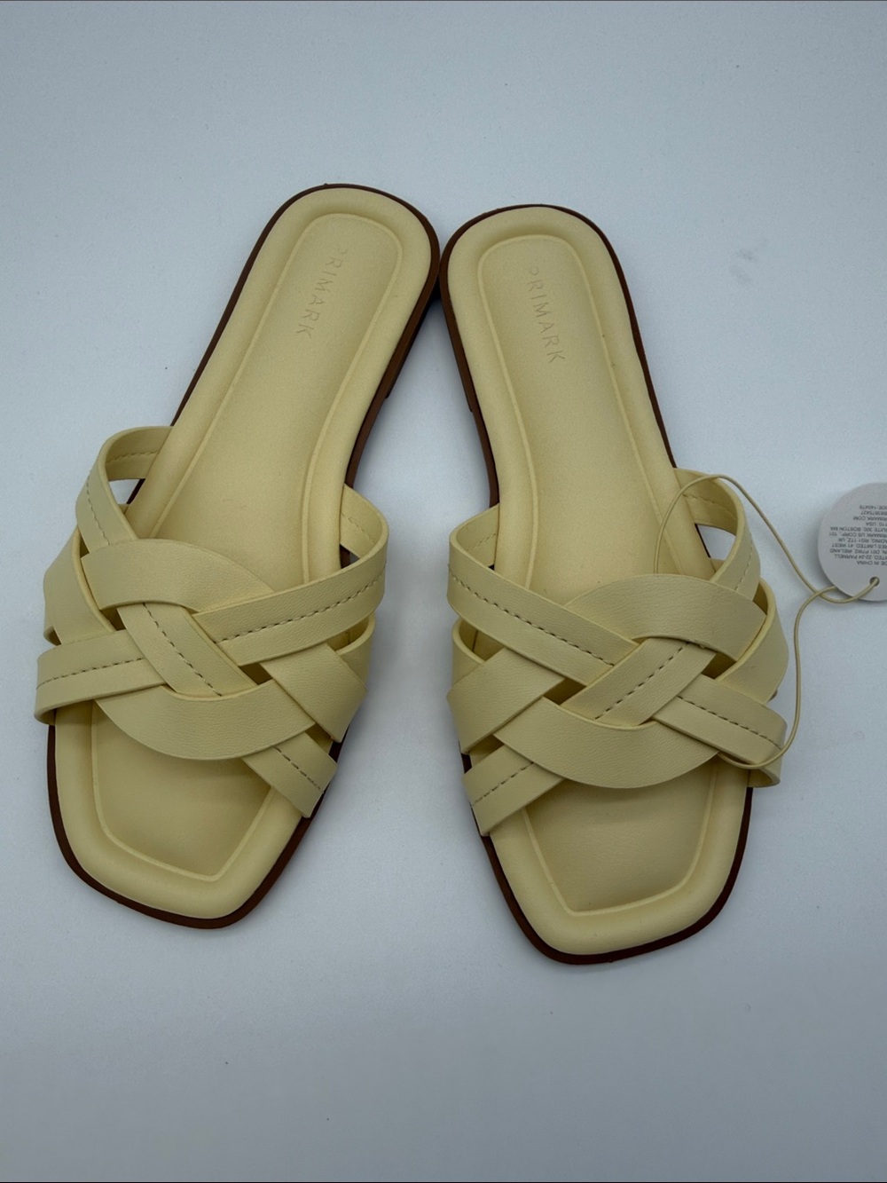 Primark Pale Yellow Slide Sandals for Women
